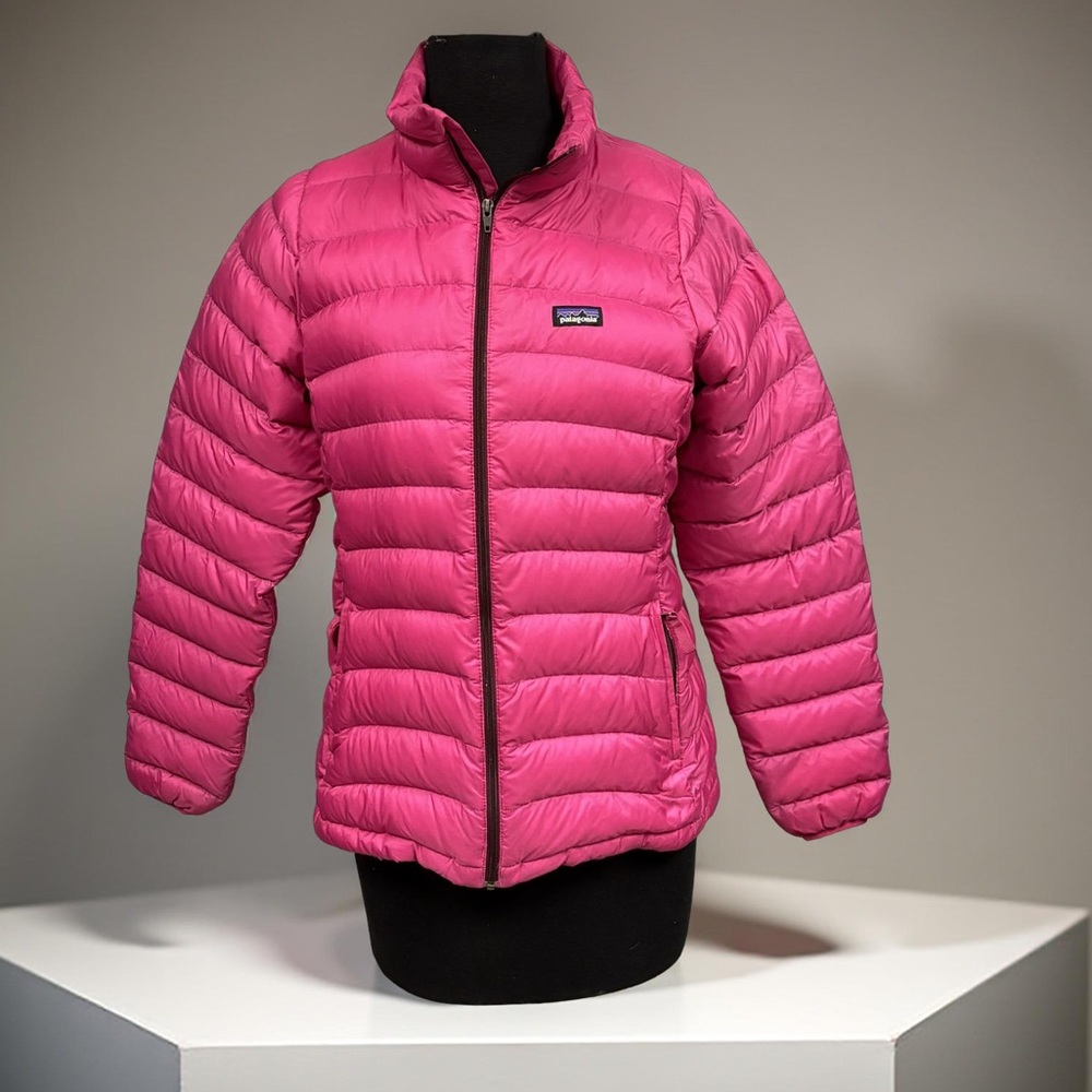Patagonia Girls XL Down Jacket Pink Wine Lining VGUC